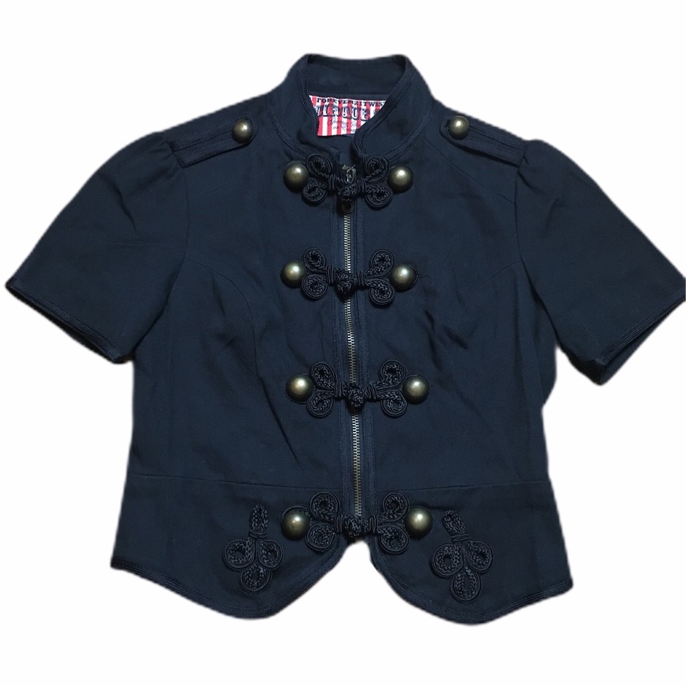 Forever 21 Black Denim Circus Ringleader Jacket